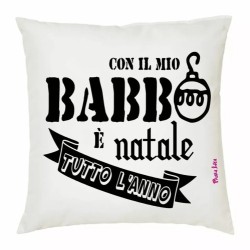 cuscino 40x40 scritta con il mio babbo e natale tutto l'anno regalo natale papa'