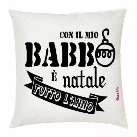 cuscino 40x40 scritta con il mio babbo e natale tutto l'anno regalo natale papa'