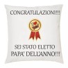 cuscino 40x40 scritta congratulazioni papa' dell'anno idea regalo festa del papà