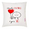 cuscino 40x40 scritta cuore e per te palloncino rosso regalo festa innamorati