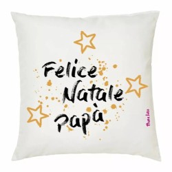 cuscino 40x40 scritta felice natale papa' auguri regalo figlio figlia padre