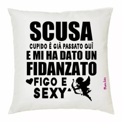 cuscino 40x40 scritta fidanzato figo e sexy san valentino regalo amore cupido
