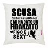 cuscino 40x40 scritta fidanzato figo e sexy san valentino regalo amore cupido