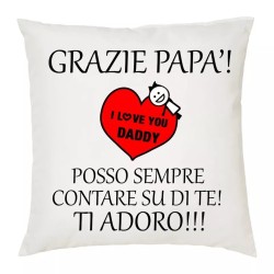 cuscino 40x40 scritta grazie papa' posso sempre contare su di te idea regalo