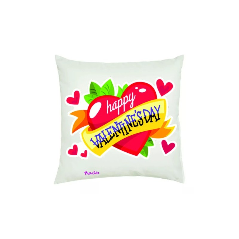cuscino 40x40 scritta happy valentine's day idea regalo uomo donna amore cuore