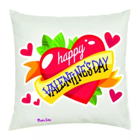 cuscino 40x40 scritta happy valentine's day idea regalo uomo donna amore cuore