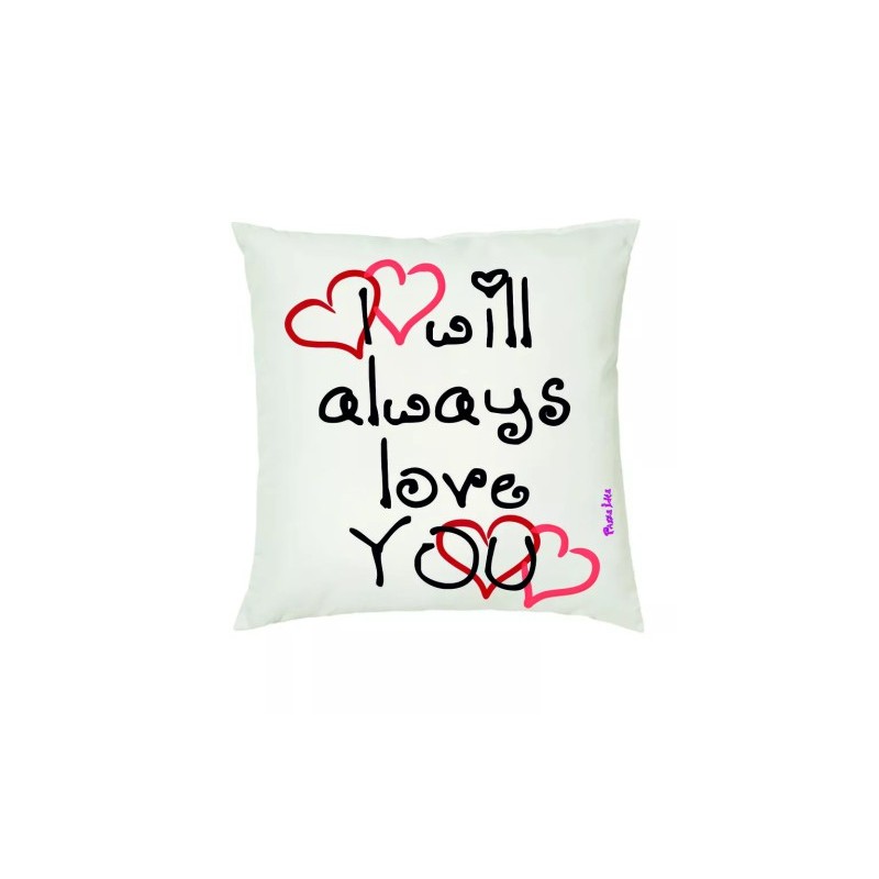 cuscino 40x40 scritta i always love you idea regalo san valentino uomo donna