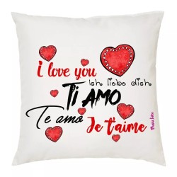 cuscino 40x40 scritta i love ti amo je t'aime idea regalo cuore san valentino