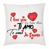 cuscino 40x40 scritta i love ti amo je t'aime idea regalo cuore san valentino