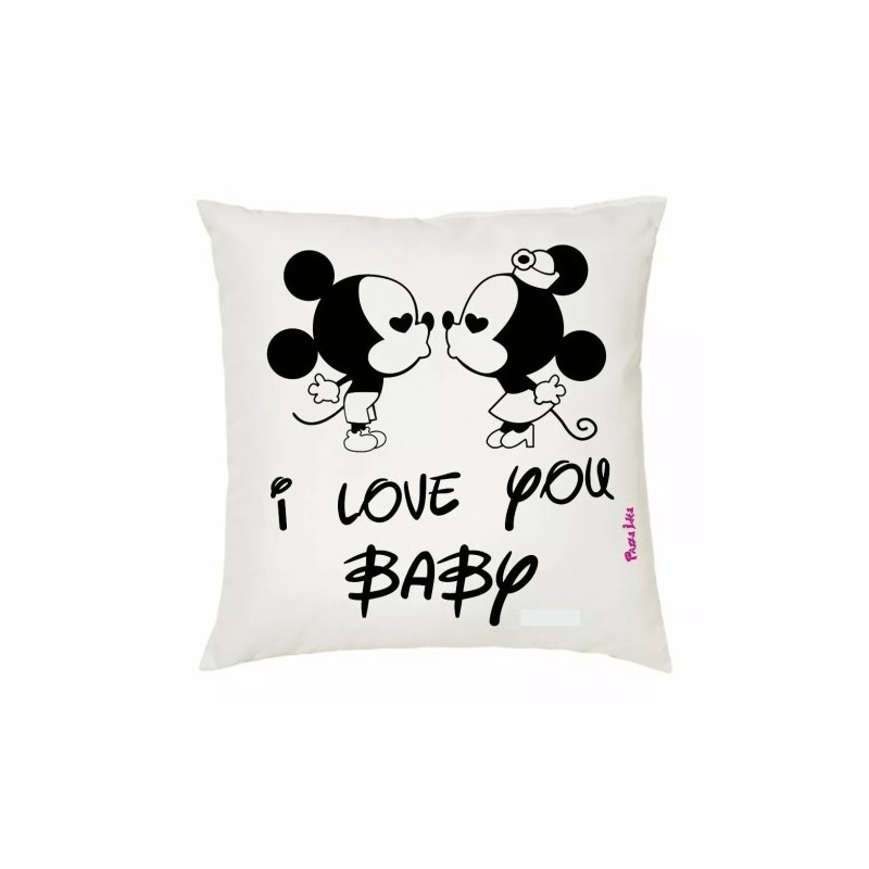 cuscino 40x40 scritta i love you baby san valentino regalo amore topolino