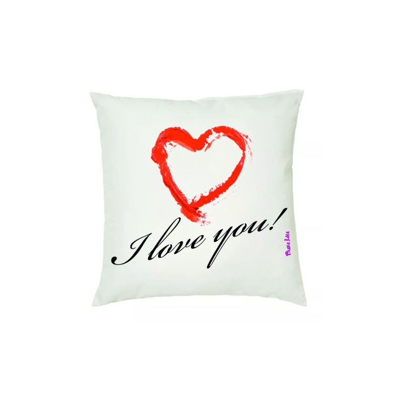 cuscino 40x40 scritta i love you cuore rosso idea regalo san valentino