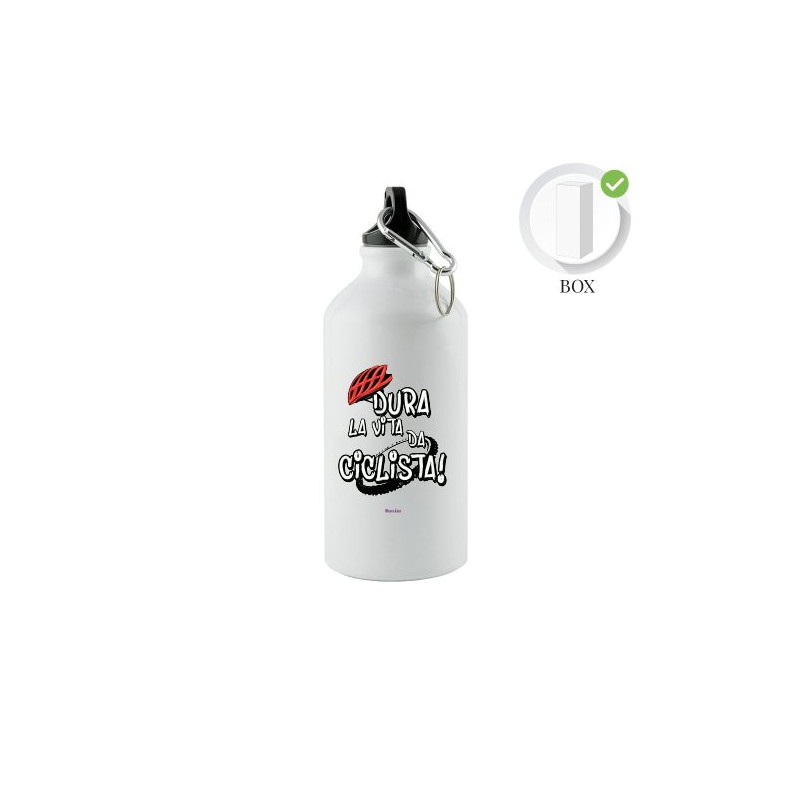 borraccia con frase simpatica dura la vita da ciclista bottiglia in alluminio 500 ml