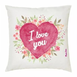 cuscino 40x40 scritta i love you festa innamorati regalo cuore rosa