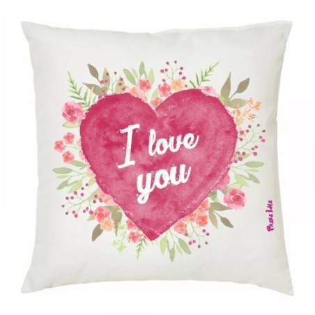 cuscino 40x40 scritta i love you festa innamorati regalo cuore rosa