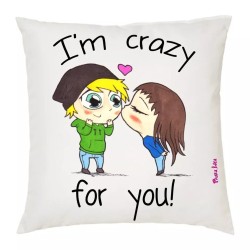cuscino 40x40 scritta i'm crazy for you idea regalo cuore san valentino