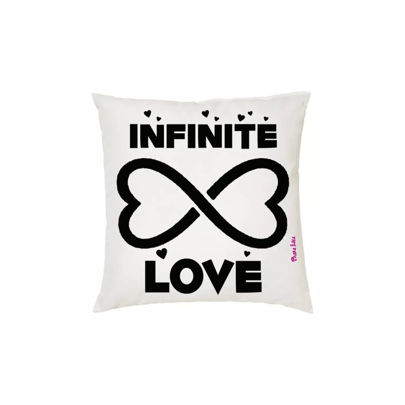 cuscino 40x40 scritta infinite love infinito idea regalo cuore san valentino