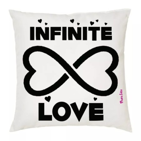 cuscino 40x40 scritta infinite love infinito idea regalo cuore san valentino
