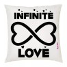 cuscino 40x40 scritta infinite love infinito idea regalo cuore san valentino