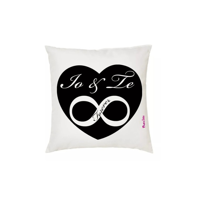 cuscino 40x40 scritta io e te forever infinito idea regalo cuore san valentino