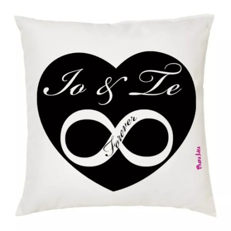 cuscino 40x40 scritta io e te forever infinito idea regalo cuore san valentino