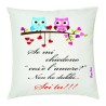 cuscino 40x40 scritta l'amore sei tu gufi idea regalo san valentino uomo donna