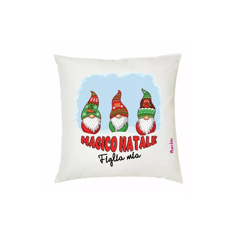 cuscino 40x40 scritta magico natale figlia mio regalo mamma papa' genitori