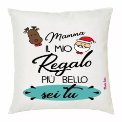 cuscino 40x40 scritta mamma il regalo piu bello sei tu natale auguri madre figli