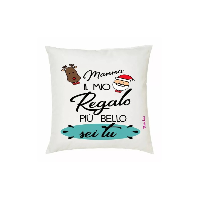 cuscino 40x40 scritta mamma il regalo piu bello sei tu natale auguri madre figli