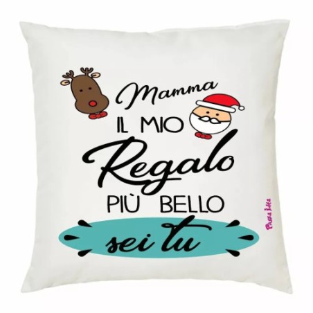 cuscino 40x40 scritta mamma il regalo piu bello sei tu natale auguri madre figli