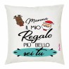 cuscino 40x40 scritta mamma il regalo piu bello sei tu natale auguri madre figli