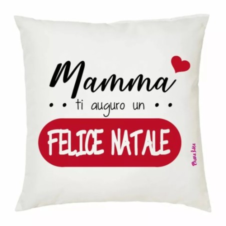 cuscino 40x40 scritta mamma ti auguro un felice natale auguri regalo mamma madre