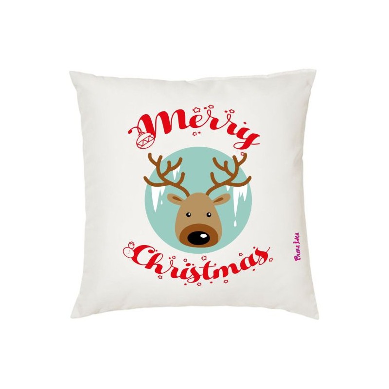 cuscino 40x40 scritta merry christmas buon natale renna idea regalo