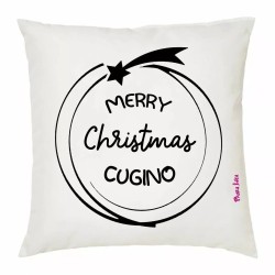 cuscino 40x40 scritta merry christmas cugino buon natale auguri regalo cugini