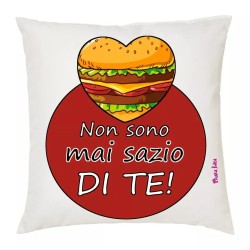 cuscino 40x40 scritta non sono mai sazio di te idea regalo cuore san valentino