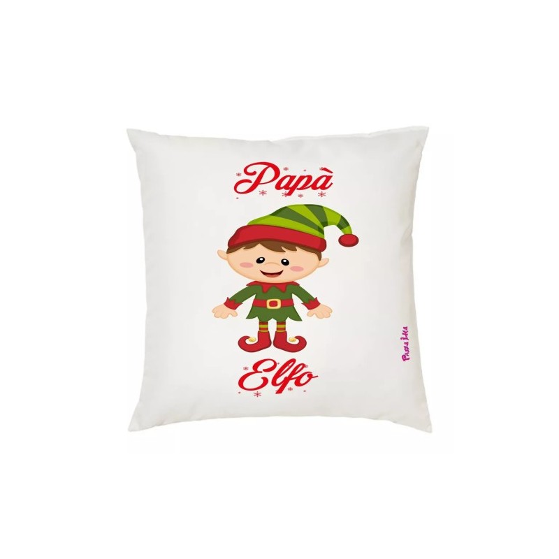 cuscino 40x40 scritta papa' elfo idea regalo natale famiglia