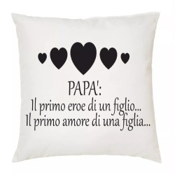 cuscino 40x40 scritta papa' primo eroe di un figlio primo amore idea regalo