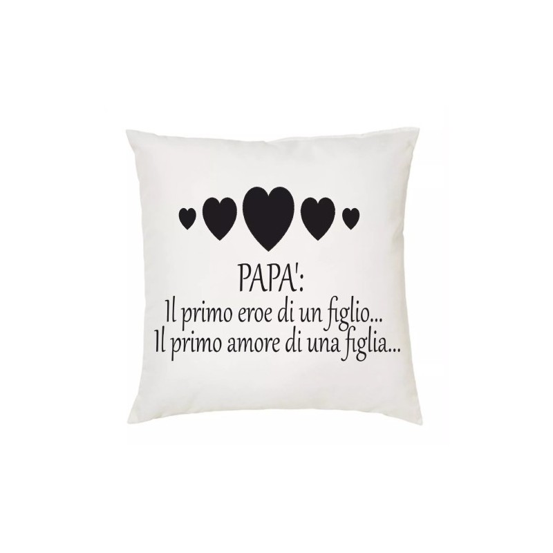 cuscino 40x40 scritta papa' primo eroe di un figlio primo amore idea regalo