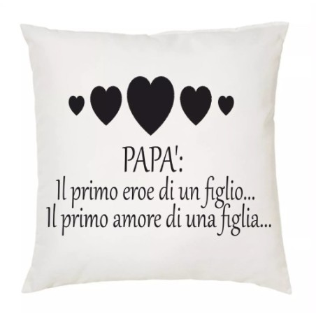 cuscino 40x40 scritta papa' primo eroe di un figlio primo amore idea regalo