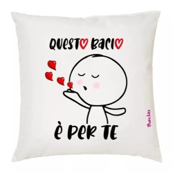 cuscino 40x40 scritta questo bacio per te regalo festa innamorati uomo donna