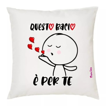 cuscino 40x40 scritta questo bacio per te regalo festa innamorati uomo donna
