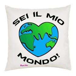 cuscino 40x40 scritta sei il mio mondo idea regalo cuore san valentino