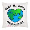 cuscino 40x40 scritta sei il mio mondo idea regalo cuore san valentino