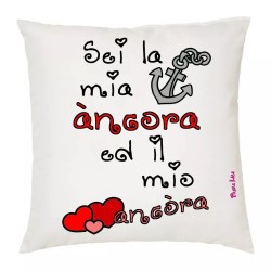 cuscino 40x40 scritta sei la mia ancora idea regalo san valentino cuore