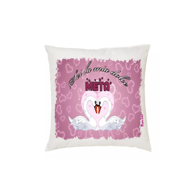 cuscino 40x40 scritta sei la mia dolce metà idea regalo san valentino uomo donna