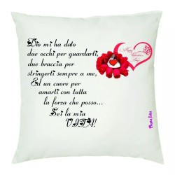 cuscino 40x40 scritta sei la mia vita poesia regalo san valentino uomo donna