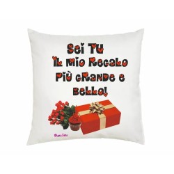cuscino 40x40 scritta sei tu il regalo più bello regalo uomo donna san valentino