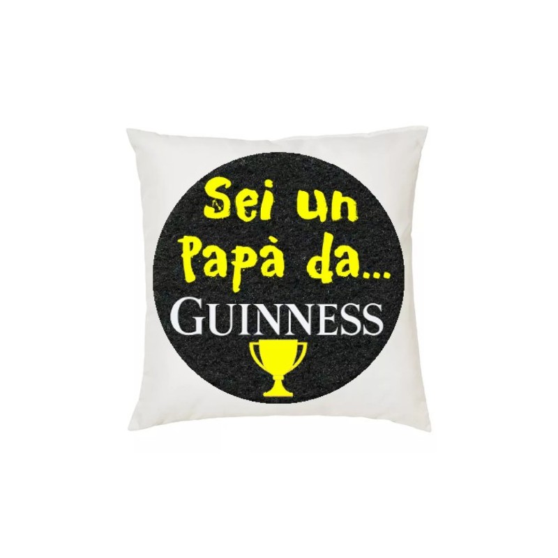 cuscino 40x40 scritta sei un papà da guinness idea regalo festa papa' compleanno