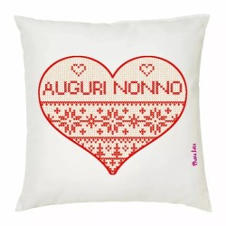 cuscino 40x40 scritta simpatica auguri nonno festa regalo nipoti natale cuore