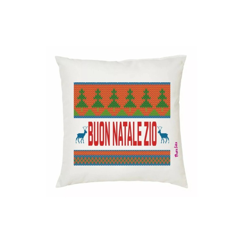cuscino 40x40 scritta simpatica buon natale zio regalo feste natale