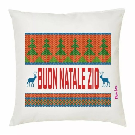 cuscino 40x40 scritta simpatica buon natale zio regalo feste natale